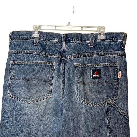 Crude FR Jeans Mens 38x30 Blue Denim FR Westex Flame Resistant CAT 2 NFPA 2112 - Picture 11 of 12